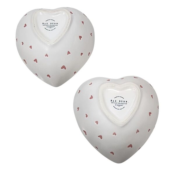 Rae Dunn Set of 2 Heart Shaped Ceramic Ramen‎ Noodle Bowl With Chopsticks NEW - Picture 4 of 16